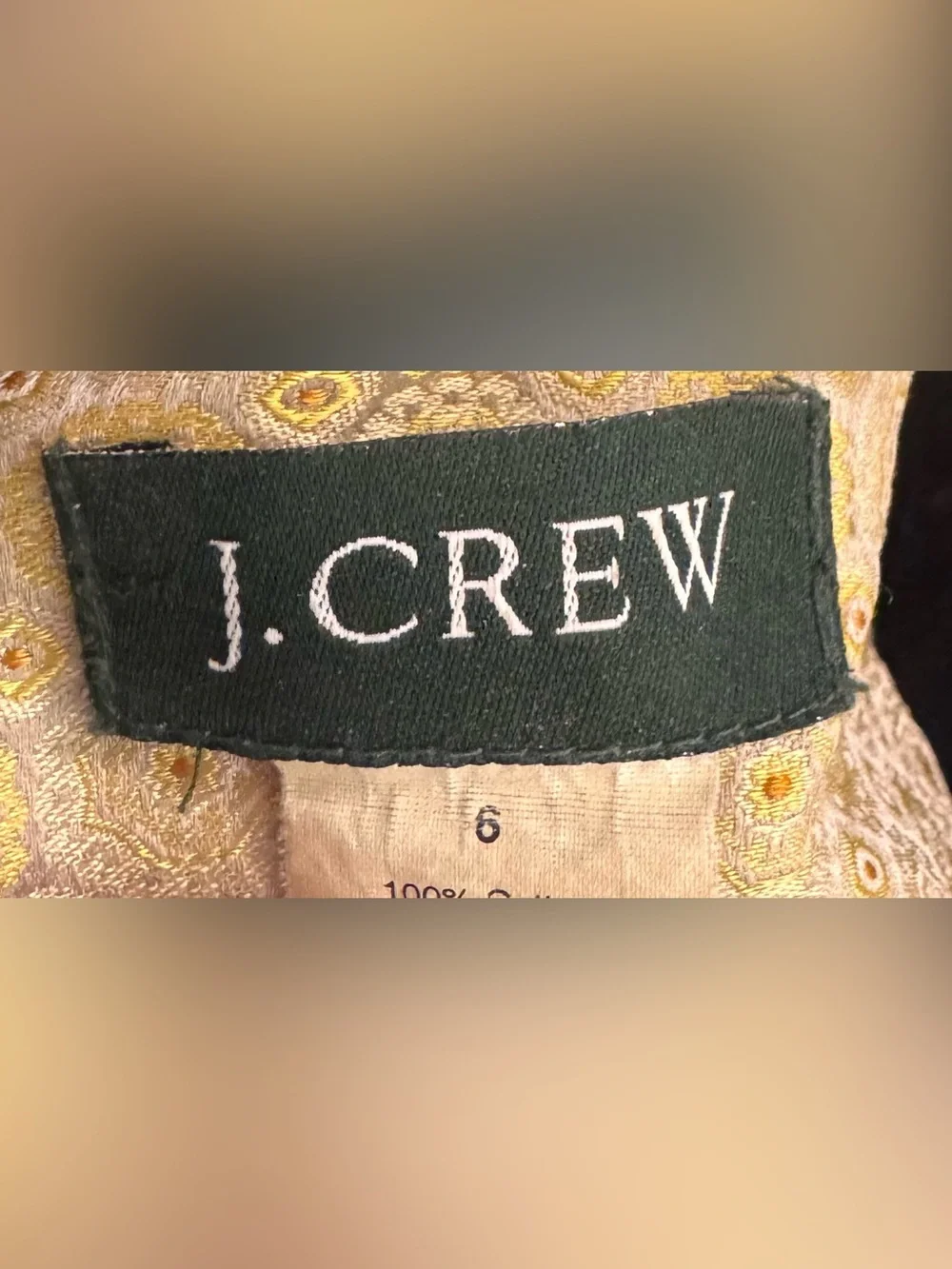 J Crew Peacoat Military Women's 6 Black Velvet Double Breasted Coat Gold Button